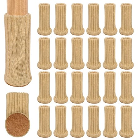 Beige Farve - 24-pak Strikkede Stolbensstrømper til Stolbensbeskyttelse