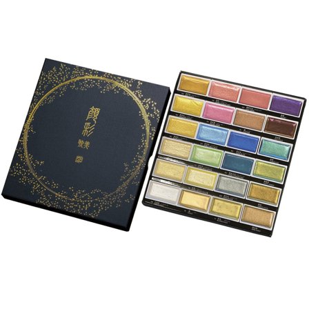 ZIG Kuretake Gansai Tambi aquarelle lot de 24 Metallic 2