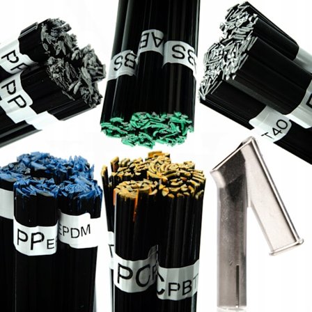 Profesjonelt Plast Sveisesett Y8X9 – 5 Sveisebarer 100G | ABS, PP, PP/EPDM, PC+PBT, PP+T40 | for Plastreparasjon