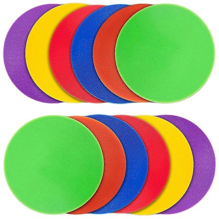 12st Färgade Spot Markers Halkfria Agility Markers Platta Koner Prickar För Fotboll Basket Träning