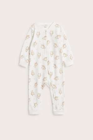 Newbie | Mønstret pyjamas baby | Offwhite