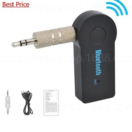 50 stk. trådløs Bluetooth-modtager-senderadapter 3,5 mm stik til bilmusik, lyd, aux, A2dp, hovedtelefonmodtager