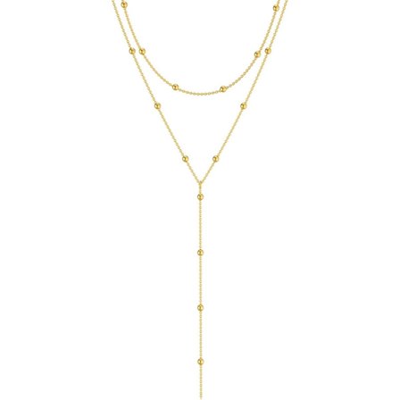 Lang Y-kæde til kvinder - Guld/Sølv Rustfrit Stål Flerlags Halskæde, Kvinders Smykker, Elegant Lang Kæde til Kvinder, Kæde