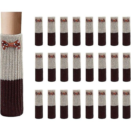 Stof møbelfod sokker, 24 stk elastiske skridsikre bomuldsmøbel gulv sokker til beskyttende dekoration cover caps sæt