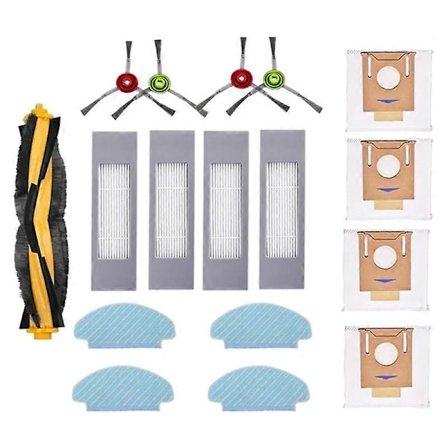 For ECOVACS DEEBOT N10 N10 PLUS Robot Støvsuger Hovedbørste Sidebørste Hepa Filter Moppeklut Støvpose (FMY)