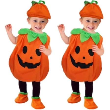Lasten Halloween Poikien Tyttöjen Pumpkin Cosplay-asut - Perfet 4-5 Years