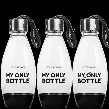Återanvändbara plastflaskor - SodaStream - My Only Bottle 0.5L - Pack om 3 - BPA-fria - Kompatibla med maskiner