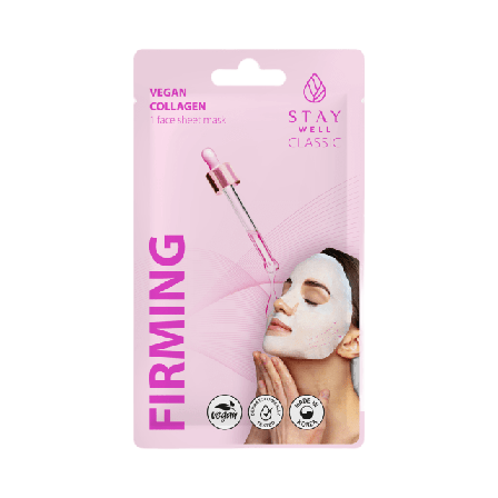 Stay Well Classic sheet mask - COLLAGEN Firming Ansiktsmask & peeling Dam 22G