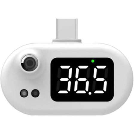 Berøringsfri mobiltelefontermometer, mini infrarødtermometer med LED-skjerm, høy presisjon, miljømåling, egnet for Type-c-hode