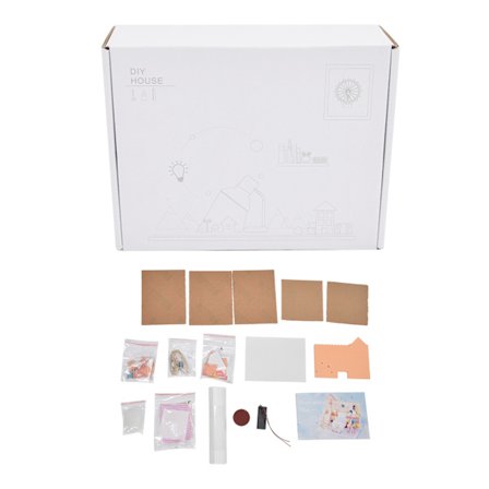 Dukkehus i tre, miniatyrhåndverk, dukkehusmontering, modelldeler, gave til barn