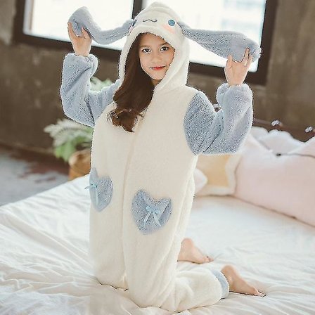 Sanrioed Plysch Anime Cinnamoroll Vinter Flanell Barn Rompers Flicka Pojke Toddler Jumpsuit Spädbarn Kläder Pyjamas Barn Överaller Present