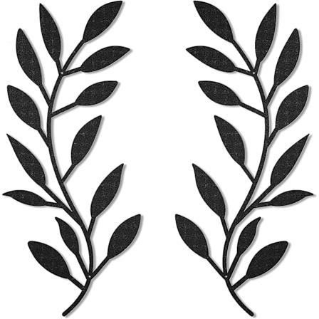 2 stk metall treblad veggdekor vinranke olivengren blad vegg
