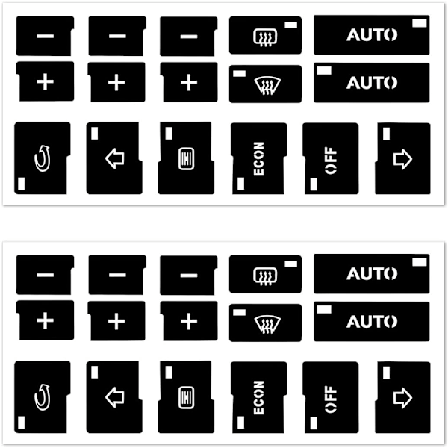 Stykker Bil Aircondition Kontrol Klistermærke, Køretøjs Instrumentbræt Aircondition Knap Klistermærke, Selvklæbende Instrumentbræt Knap Bil 