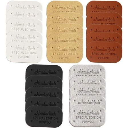 100 stk. Kunstlærlapper for håndlagde klær Håndverk Kunstlærlapper DIY Klær Tilbehør Lapper