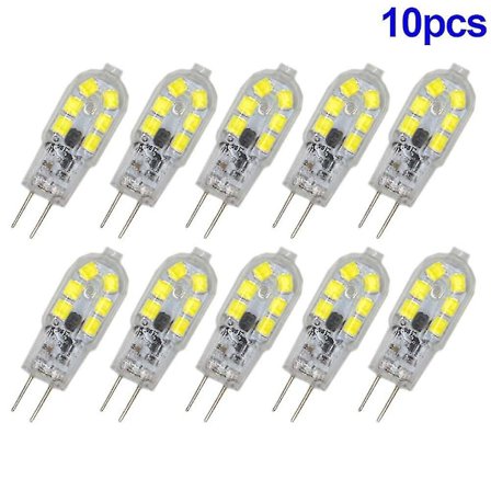 10 kpl Led-lamppua G4 3w Ac/dc 12v 220v Smd2835 Lampada Led G4 Mini-lamppu Läpinäkyvä (Valkoinen)