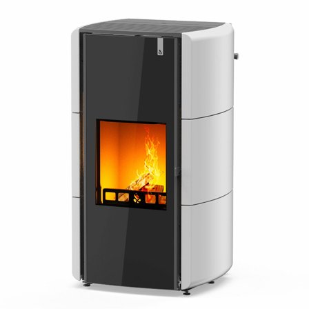 Stufa Policombustibile Girolami Edge 22 kW Idro con kit a.c.s. - bianco