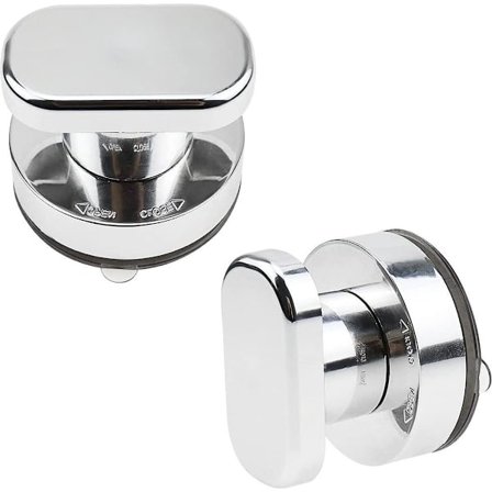 Uudelleenkäytettävä imukuppikahva 2 kpl hopeanvärinen siirtymistä helpottava kahva vahvalla imukupilla ss-oviin, laatikostoihin, kaappeihin, jääkaapin