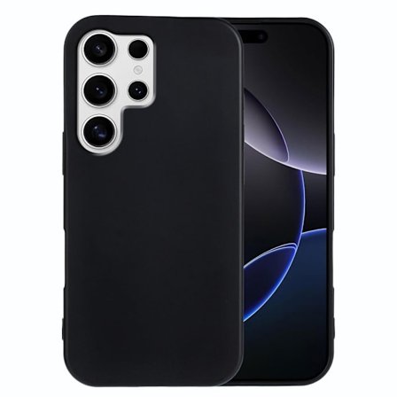 Samsung Galaxy S25 Ultra Joustava Case Soft Matte Anti-sormenjälki Puhelin Back Cover - Musta
