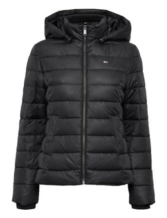 Tjw Basic Hooded Jacket Vuorillinen Takki Topattu Takki Musta Tommy Jeans