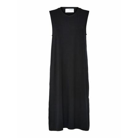 Selected Femme Sleeveless stretch midi beach Kjole Sort, Dame
