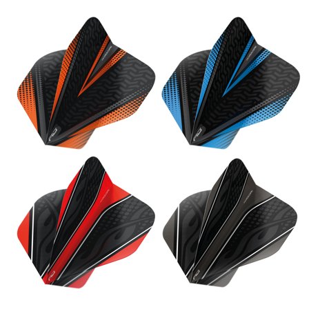 Red Dragon Darts Flights Hardcore Selection 12 Pack 100 Micron Dual-Flow Extra Thick Professional Standard Dart Flights Accessories