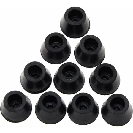Sorte runde skabsben i gummi til bord, stole, fødder, beskyttelse mod ridser, cirkulære stødpude 50 stk. (12 16 10 mm) - Fei Yu