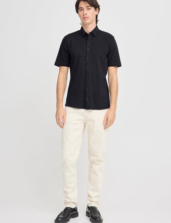 Casual Friday Cffolke Ss Bu Jersey Piquet Shirt - Navy - XL