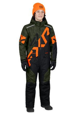 FXR Cold Cross CX Monosuit Barn 26 Militärgrön Kamouflage/Orange 14