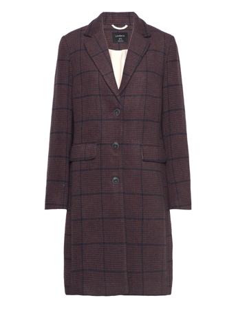 Coat Magdalena Check Outerwear Coats Winter Coats Brun Lindex
