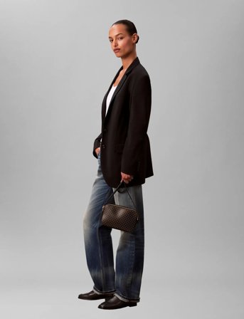 Calvin Klein Emblem Aop Elongated Camera Bag - Black - ONE SIZE