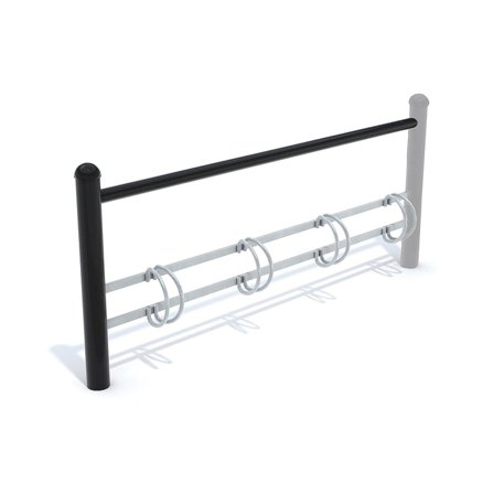 Cykelställ, 4 platser, svart/galv