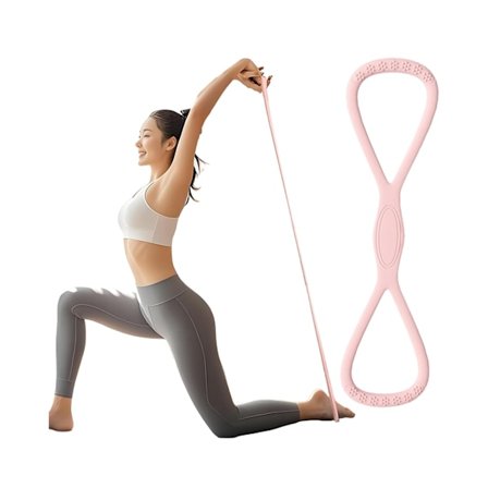 Motstandsbånd med håndtak, figur 8 treningsbånd for styrketrening - Arm-, bryst- og ryggtrening for kvinner og menn - Stretchin