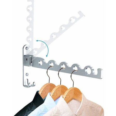 Sammenleggbar veggkleshenger i aluminiumlegering for bad, soverom, vaskerom, stue