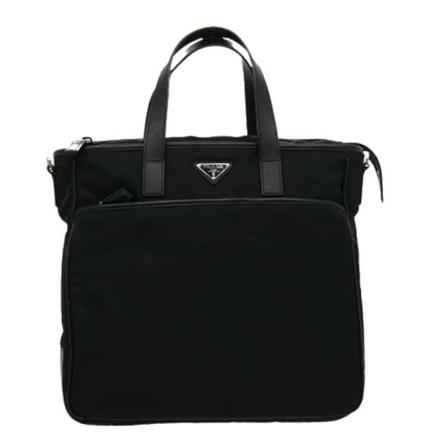 Prada Vintage, Pre-owned Nylon Handbag Zwart, Dames, Maat:ONE Size