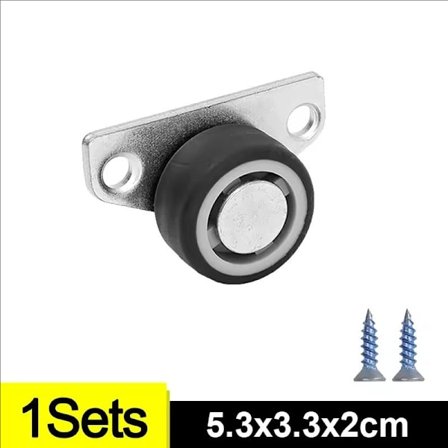 4 stk Stille Gummihjul Skuffehjul for Møbler Kjøkkenskap Bord Sidemontering Lav Profil Erstatningshjul (FMY) 1 stk