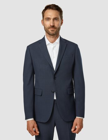 Shaping New Tomorrow - Essential Blazer - Dark Blue Check - Slim Fit - Herre - Størrelse S