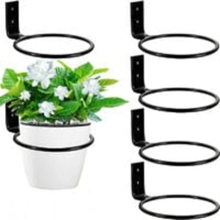 6 stk. Vægkrukkebeslag 11 cm Krukkeholder Vægring Vægmonteret Krukkeholder Planter Vægkrukke Holder til Hjemmehave