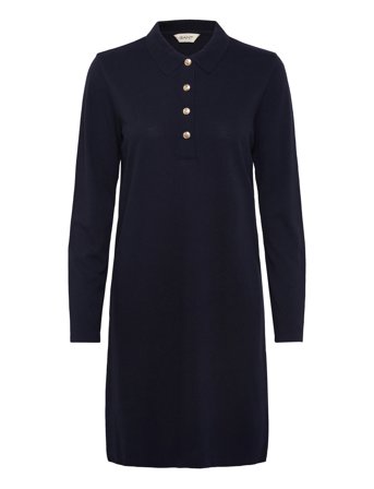 GANT Reg Ls Pique Polo Dress - Navy - XS
