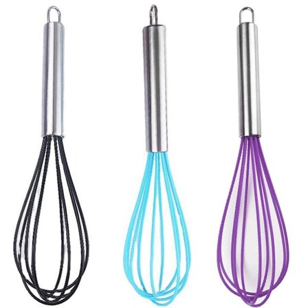 Silikone ballonpisker mælk og pisker mixer varme lilla + sort + blå KLB