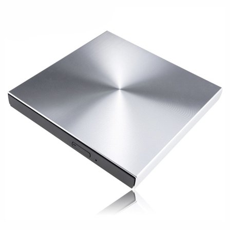 Extern DVD-brännare, USB3.0 Aluminiumlegering Ultratunn Bärbar CD-ROM-spelare (Silver)