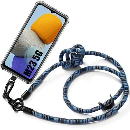 Skydd med rem - Samsung - Galaxy M23 5G - Stötbeständig skydd - Robust rem - Blå