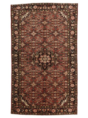 Anudada A Mano Hosseinabad Alfombra 145X233 De Lana Negro/Marrón Pequeño