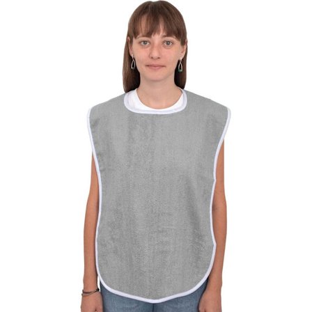 3-pakning - Unisex justerbare håndklebibber - Maskinvaskbare, beskyttende trekk designet for eldre og personer med funksjonshemninger - Grå