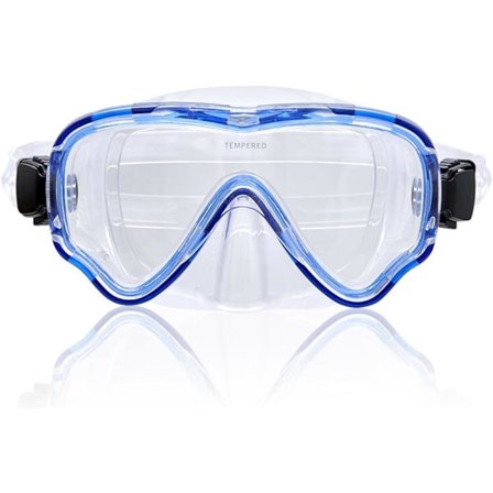Snorkelmaske til børn, 180° panorama dykkerbriller med næsedækning, anti-dug svømmebriller til børn