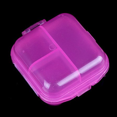 Dubbla lager 6 rutnät En veckas case Bärbar löstagbar tätning Medicin Pill Box Mini Reseförvaringslåda i plast