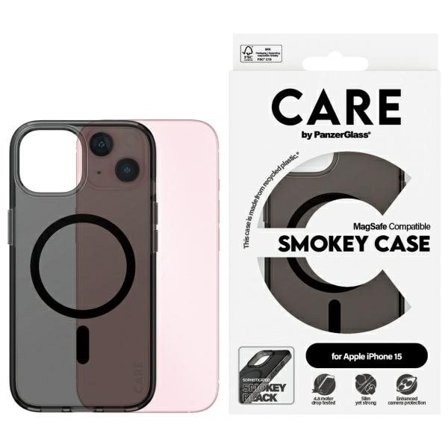 Care PanzerGlass Lippulaivakotelo MagSafe iPhone 15:lle - musta
