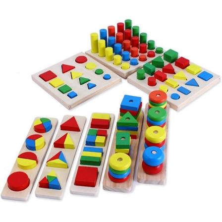Montessori Multicolor grafiskt set om 8 - Perfet