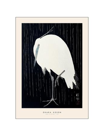Ohara-Koson-Egret-In-The-Rain Home Decoration Posters & Frames Posters Animals Multi/mønstret PSTR Studio
