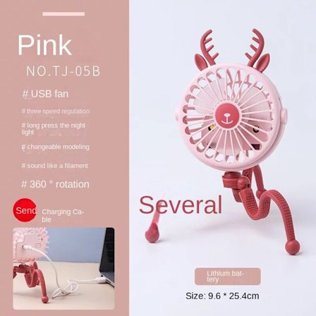 Barnvagnsfläkt Octopus Shape Tripod Clip Fläkt