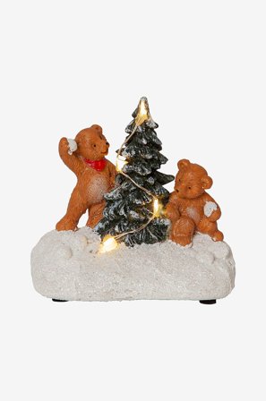 Star Trading - Tedville 10cm - Flerfarget - Dekorativ julebelysning - Fra Homeroom